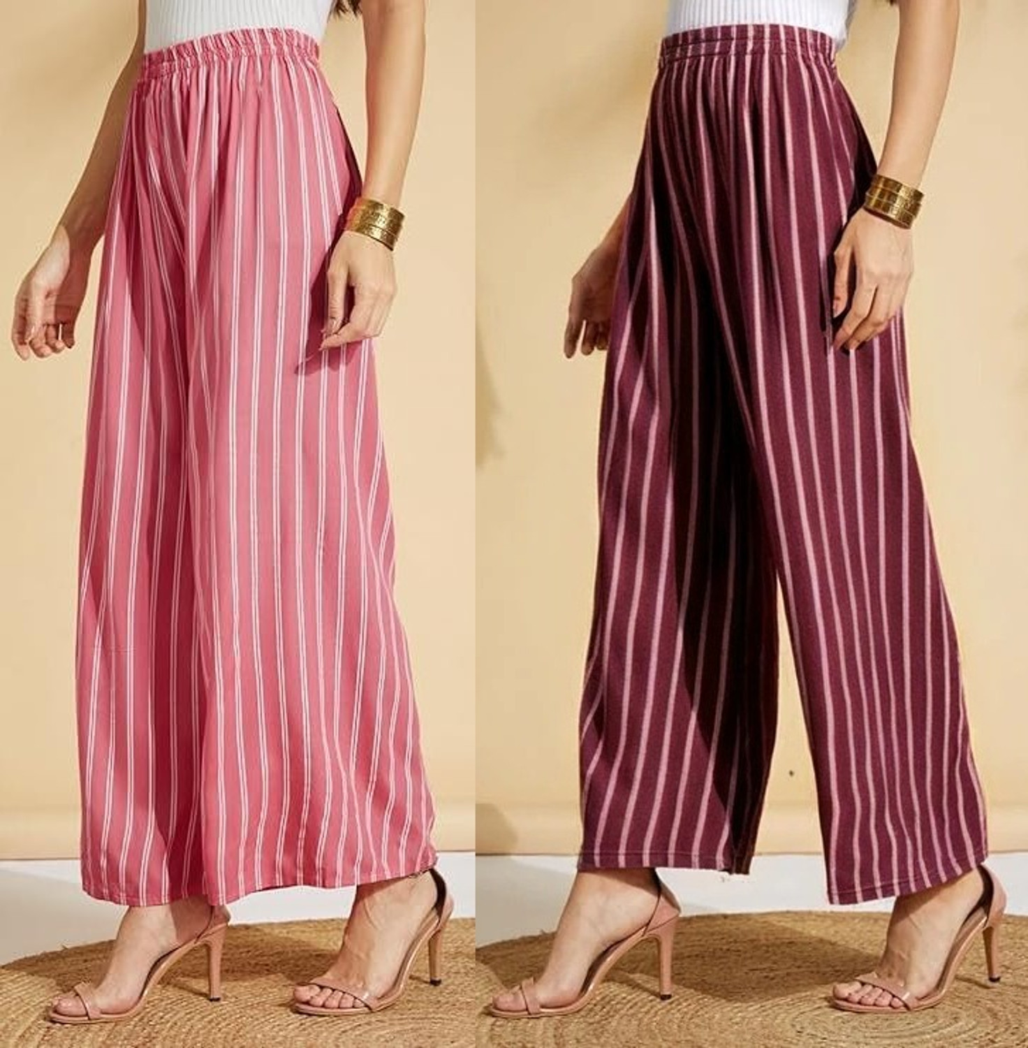 PI world Flared Women Pink, Maroon Trousers Price in India - Buy PI world Flared...