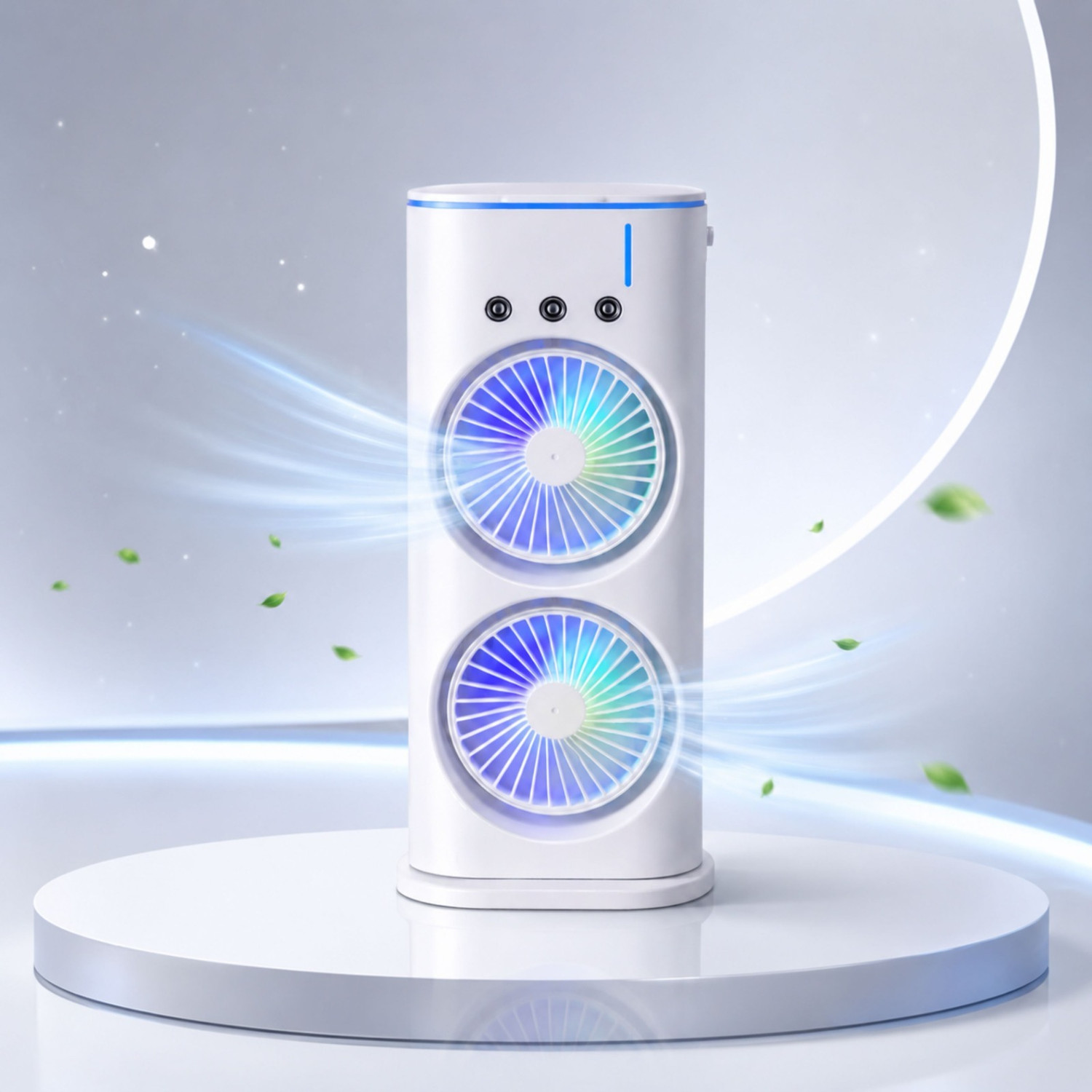 Image of uzone Portable mist cooling fan with powerful 5-Spray airflow-silent operation Air Cooler Spray Function Portable Mist Cooling For Home Office and Outdoor Uses USB Air Cooler (Green)