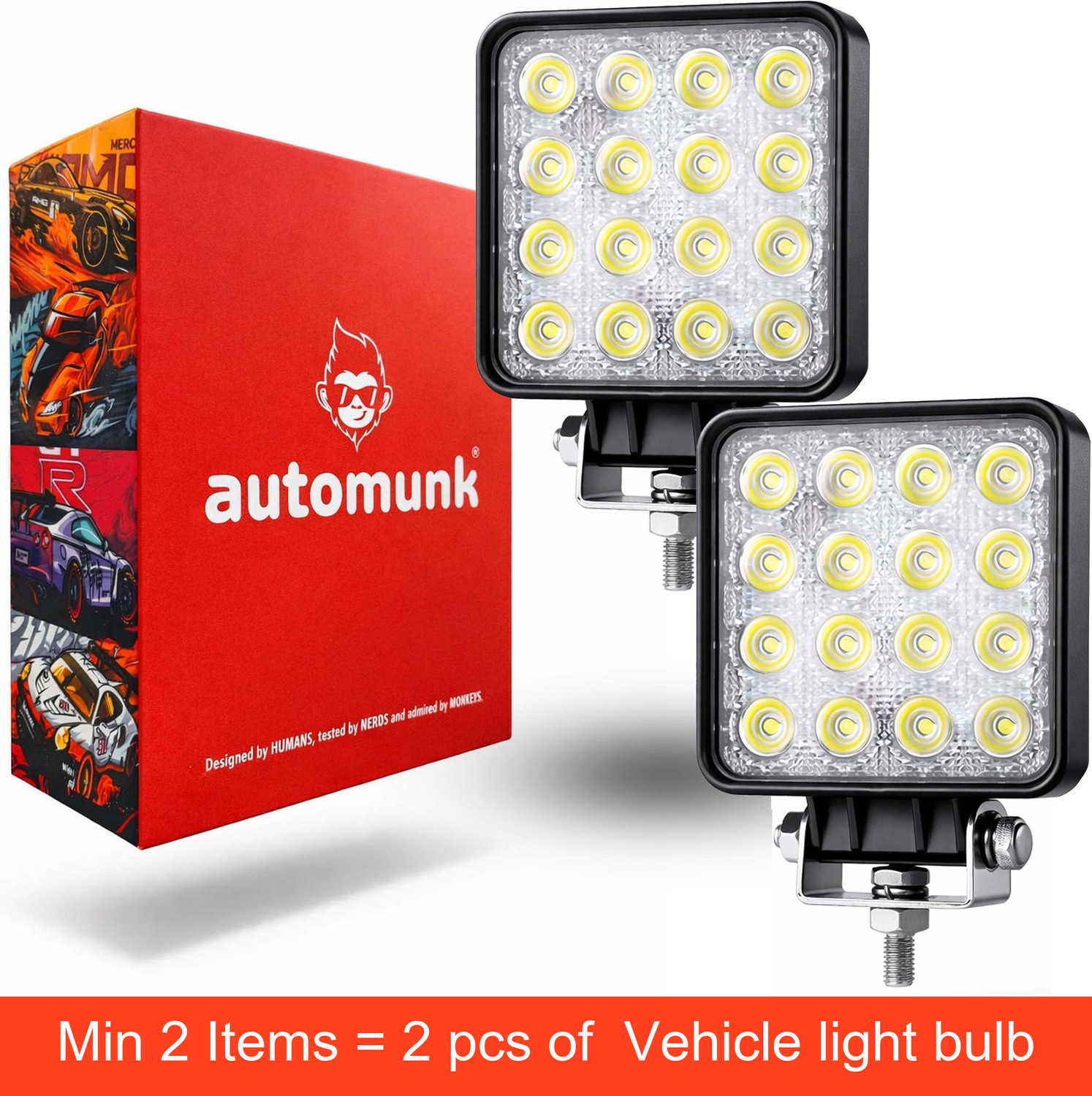automunk 16 Led Vehicle Light Bulb white colour Fog Lamp Motorbike, Car, Truck...