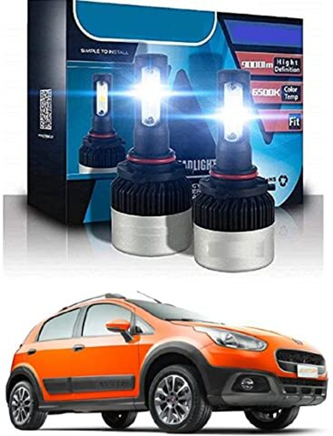 Image of ZULUSTYL Car H4 LED Headlight Bulb Hi /Low Beam Xenon Light Halogen Bulb-017 Headlight Car, Motorbike, Truck, Van Xenon (12 V, 72 W) (Universal For Bike, Universal For Car, Pack of 2)