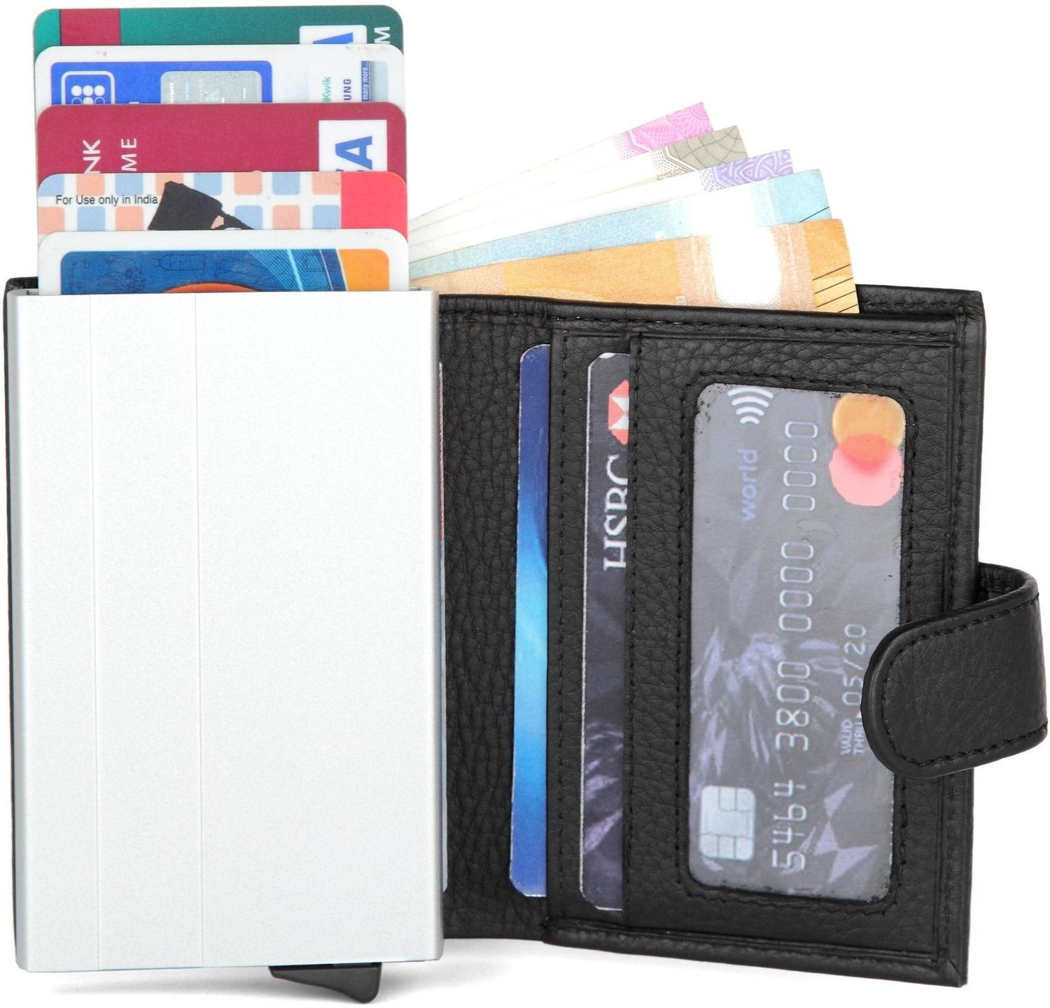 Image of KILLER Men Casual, Formal Black Artificial Leather RFID Card Holder (11 Card Slots)