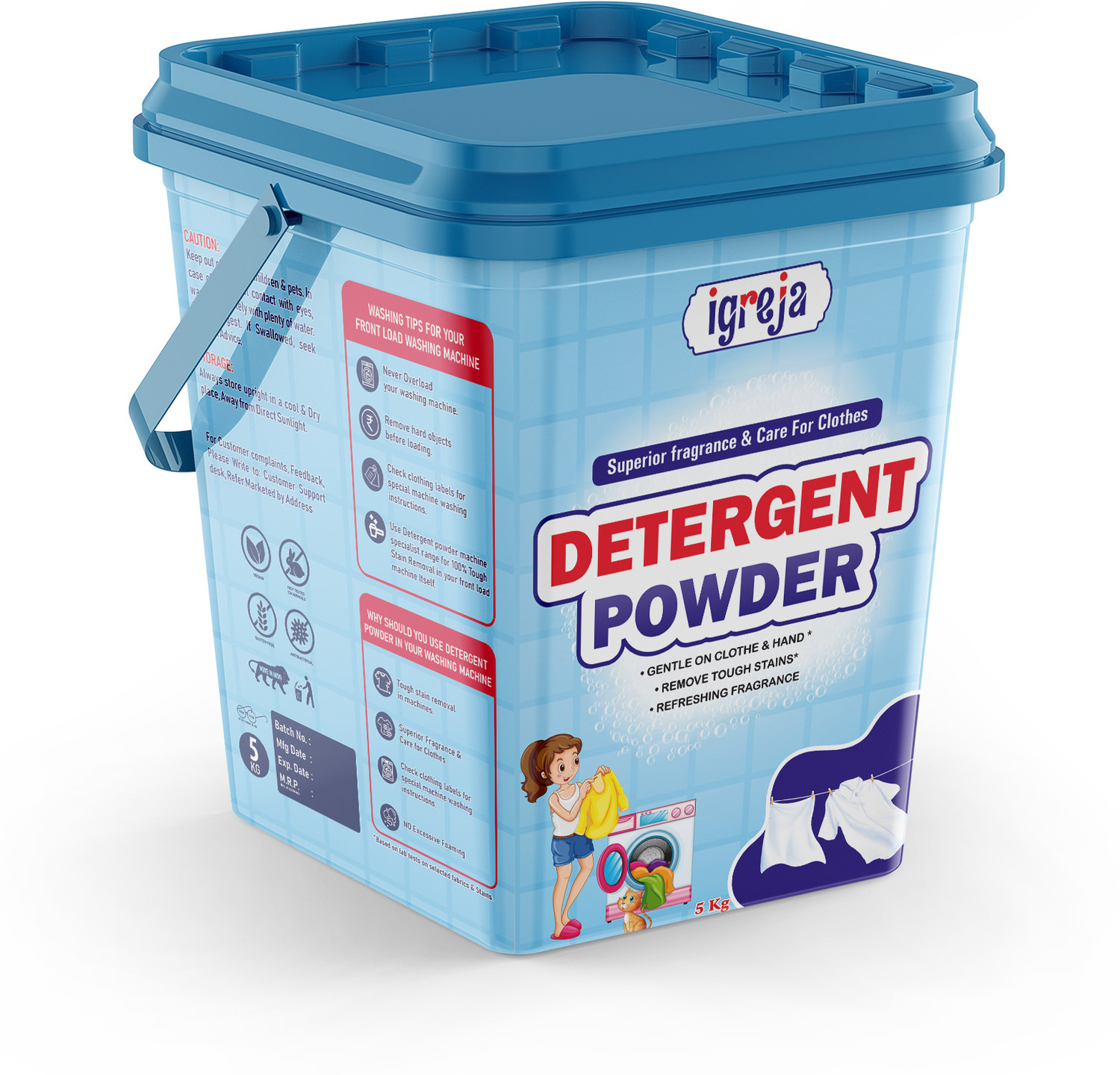 Image of Ariel Front Load - 4Kg + 2Kg Free | Powerful Stain Removal in 1 wash Detergent Powder (Fresh) (4 kg)