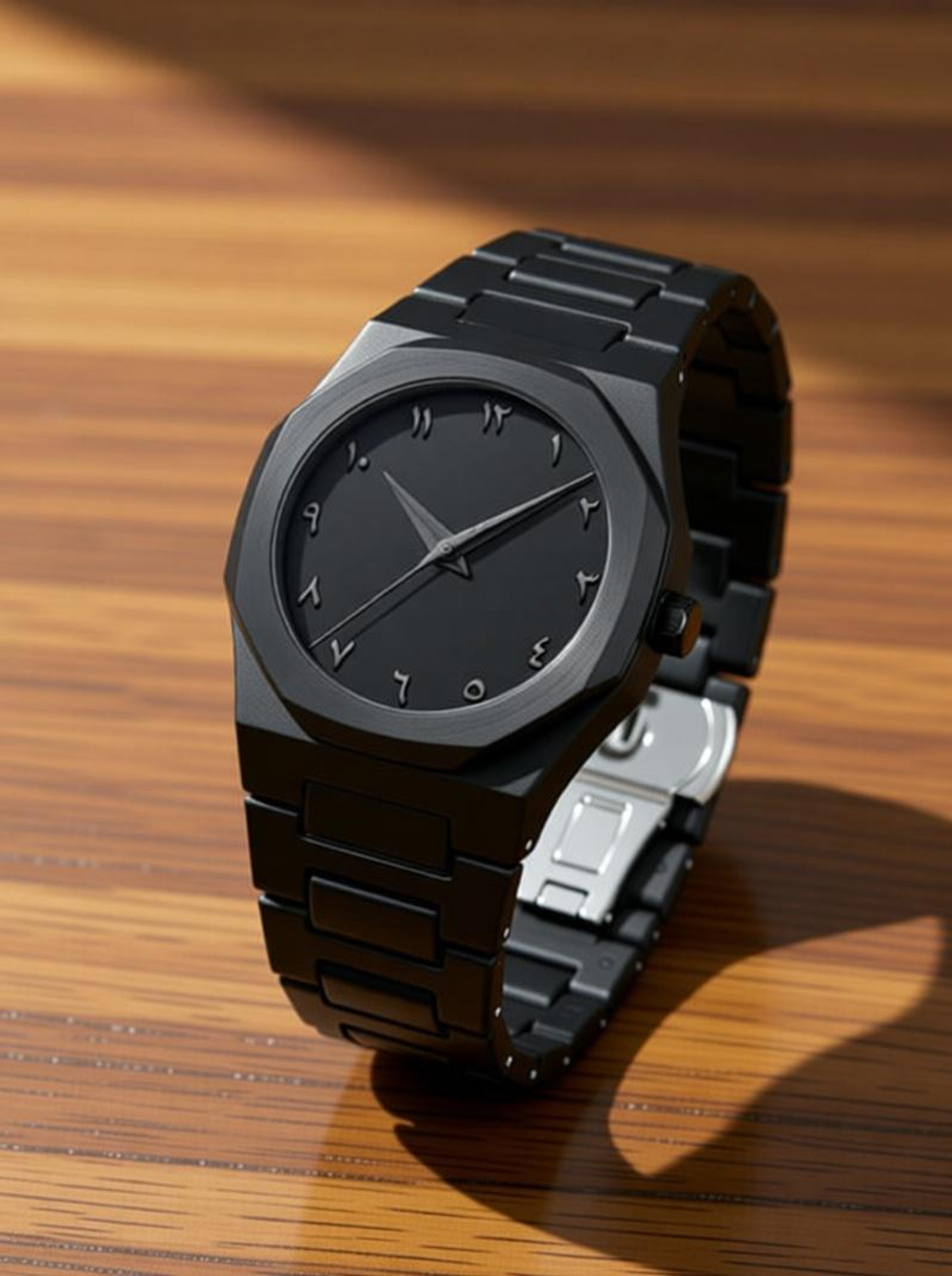 K&K Fully Black Men Professional Arabic Aura Analog Watch - For Men & Women Price...