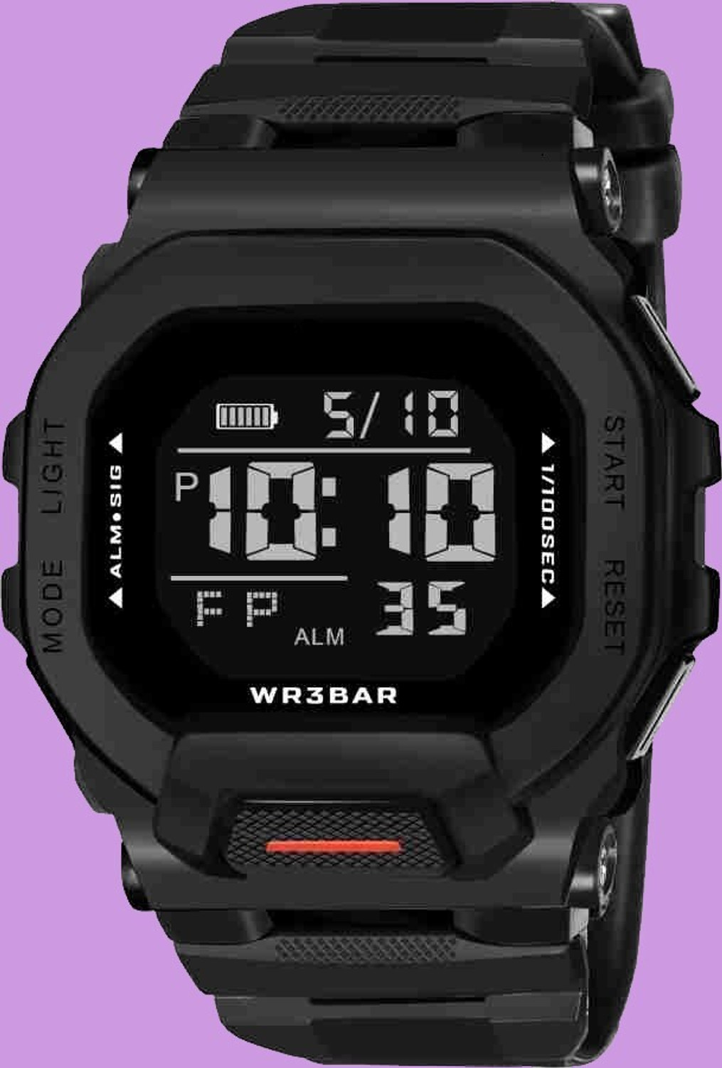 Image of Likezora Classic Black Digital Sports Watch with Alarm, Day-Date Display & 12 /24H Boys Digital Watch - For Boys & Girls SPRT-DIGI-1130-BLK