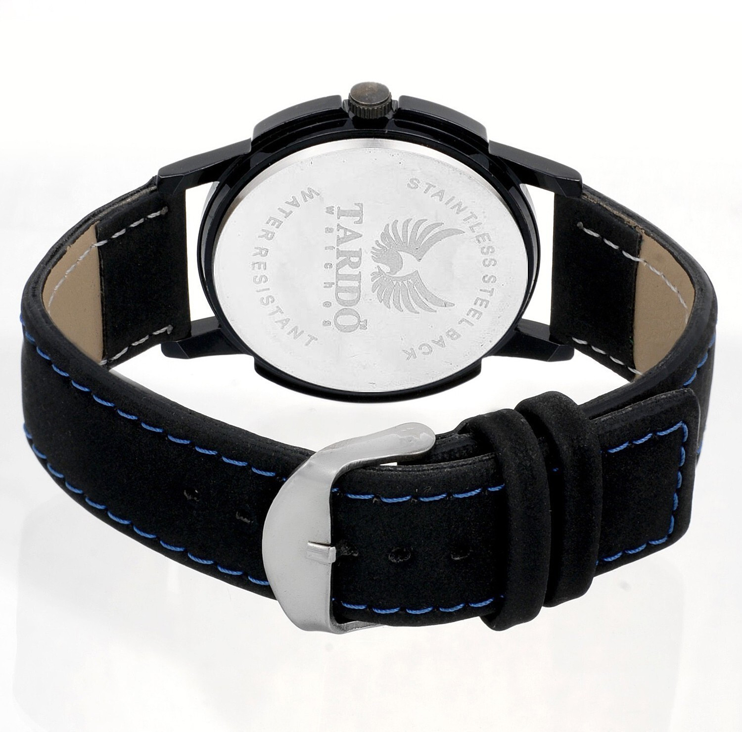 Image of Tarido Exclusive watch black dial black leather strap analog wrist Analog Watch - For Men TD1537NL01