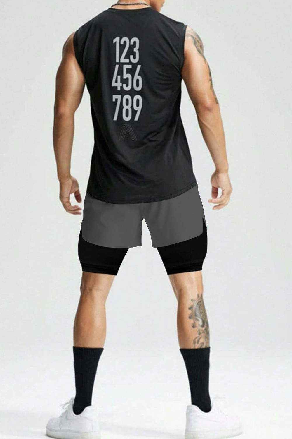 Image of CULISH Color Block Men Dark Grey Sports Shorts