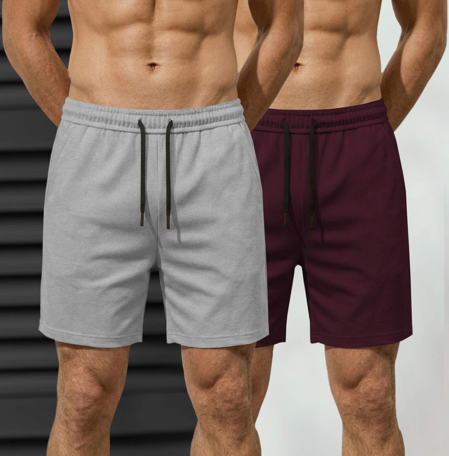 Image of FABFLEE Solid Men Multicolor Basic Shorts