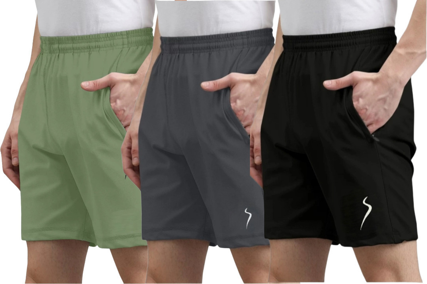 Image of latchh Solid Men Grey Regular Shorts