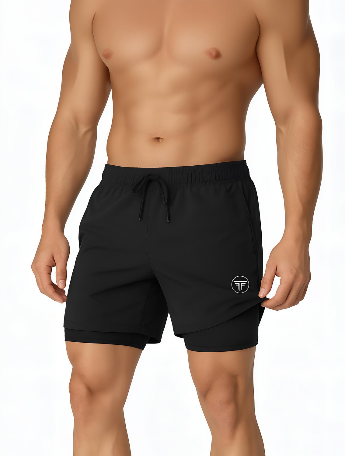 FANEX Men Black Gym Shorts - Image 6