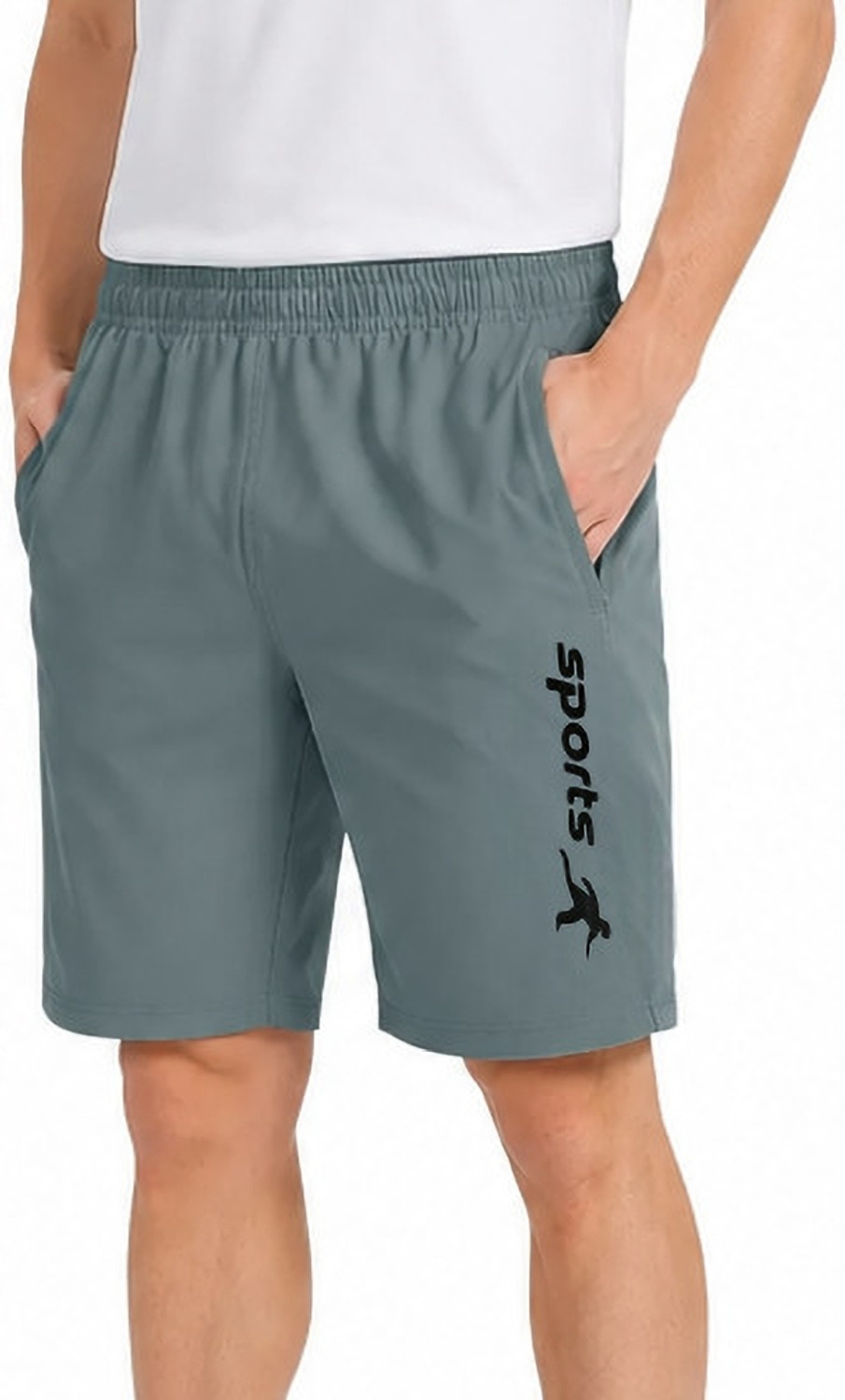 Image of Flicfol Solid Men Dark Grey Sports Shorts