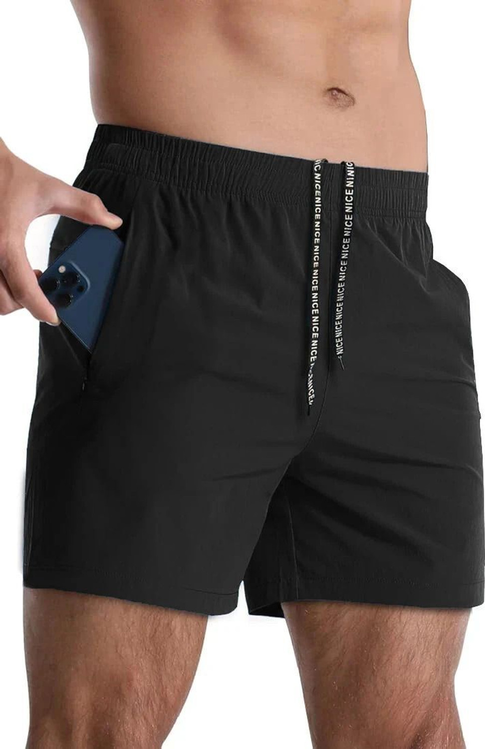 Image of Bellwit Solid Men Black Sports Shorts