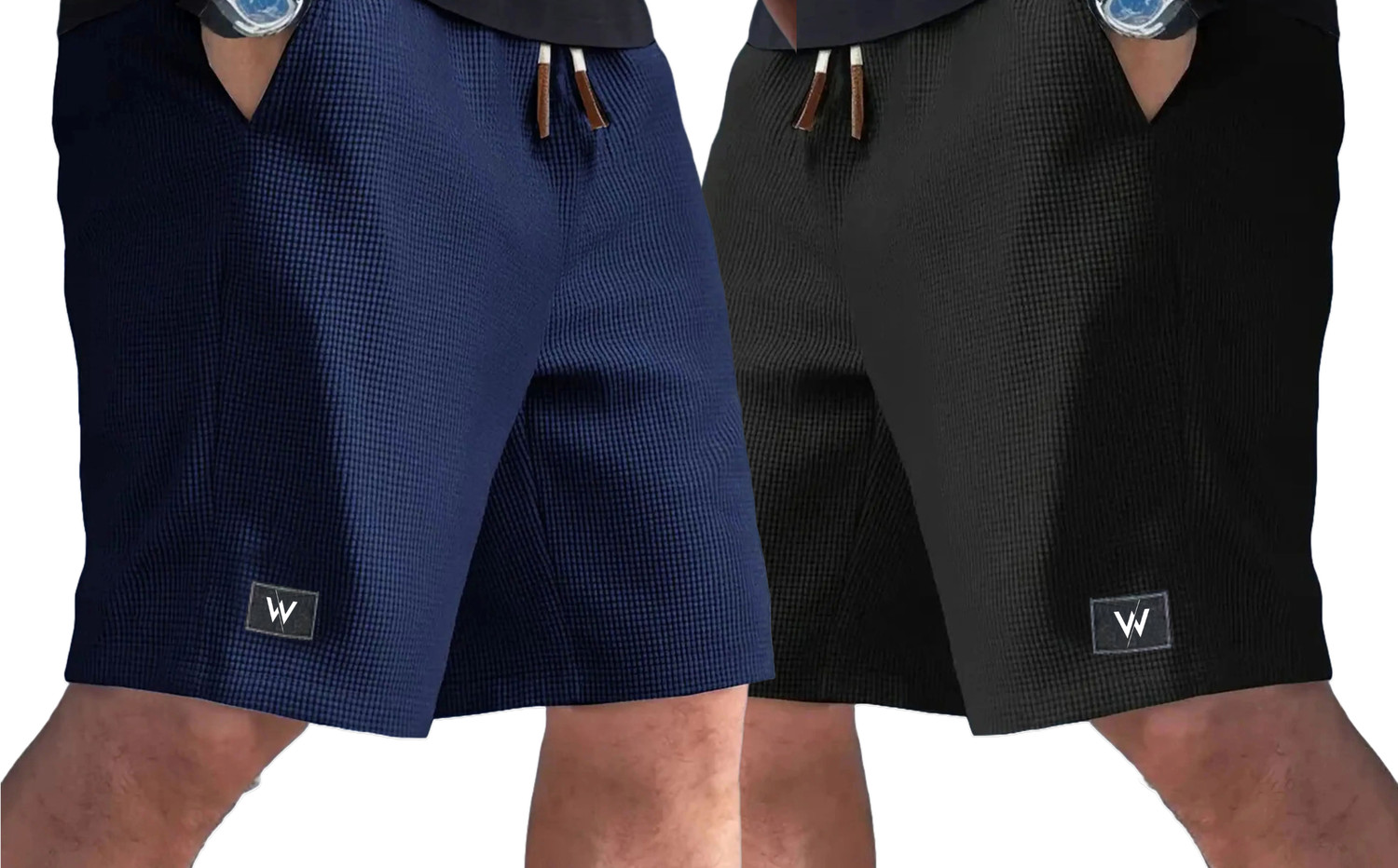 Image of Qvick Self Design Men Black, Black Cargo Shorts