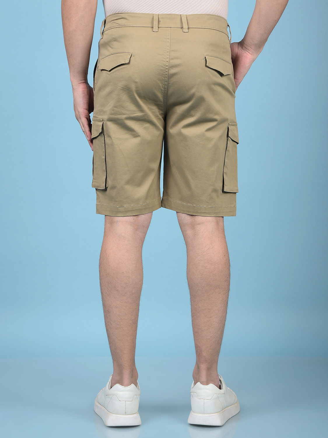 Image of CRIMSOUNE CLUB Solid Men Khaki Cargo Shorts
