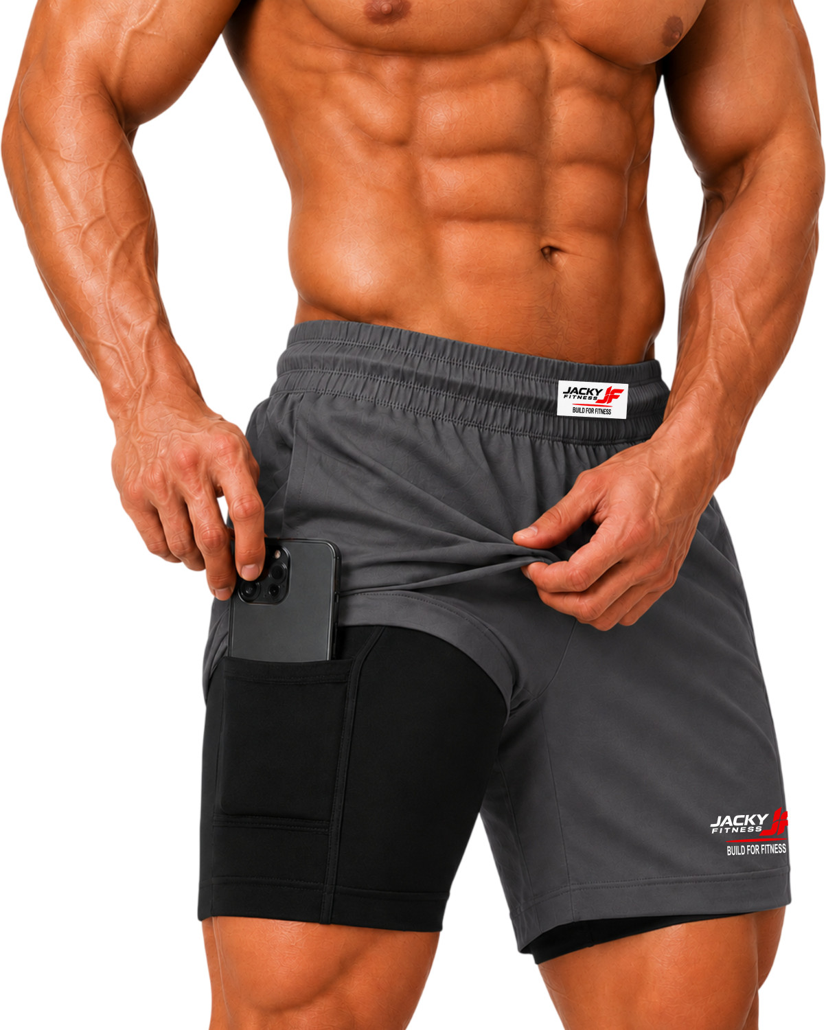 Image of CULISH Color Block Men Dark Grey Sports Shorts