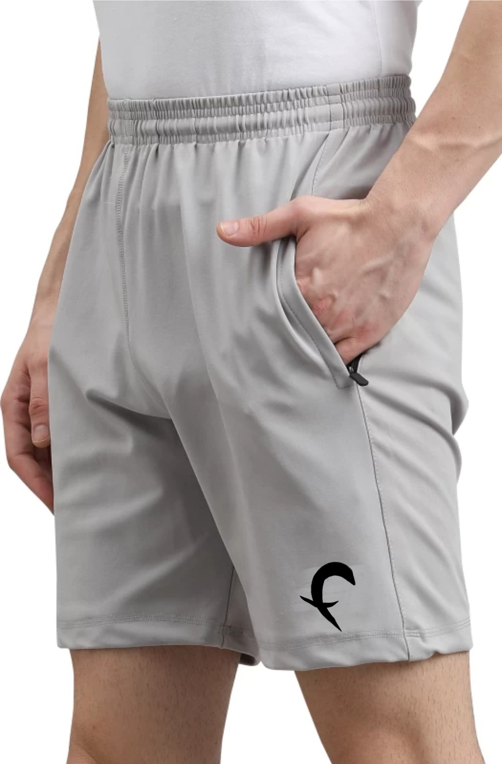 Image of Flicfol Solid Men Dark Grey Sports Shorts