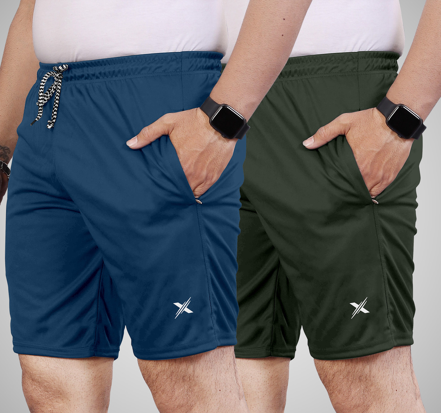 Image of FTX Pack of 2 Printed Men Multicolor Regular Shorts