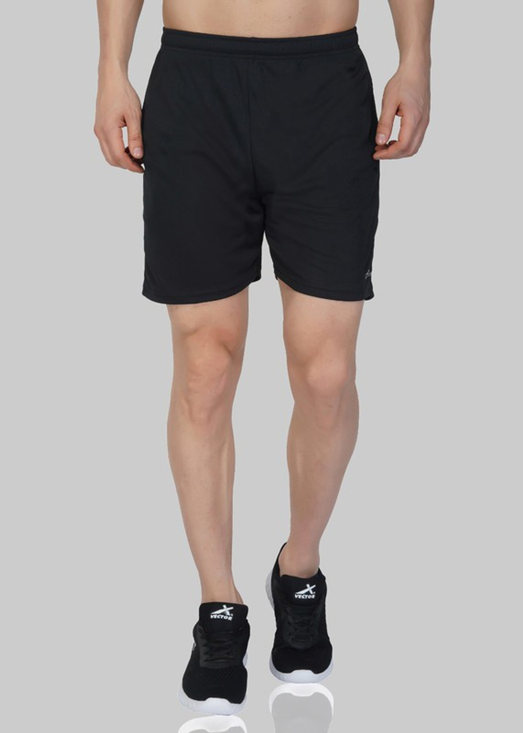 VECTOR X Solid Men Black Sports Shorts
