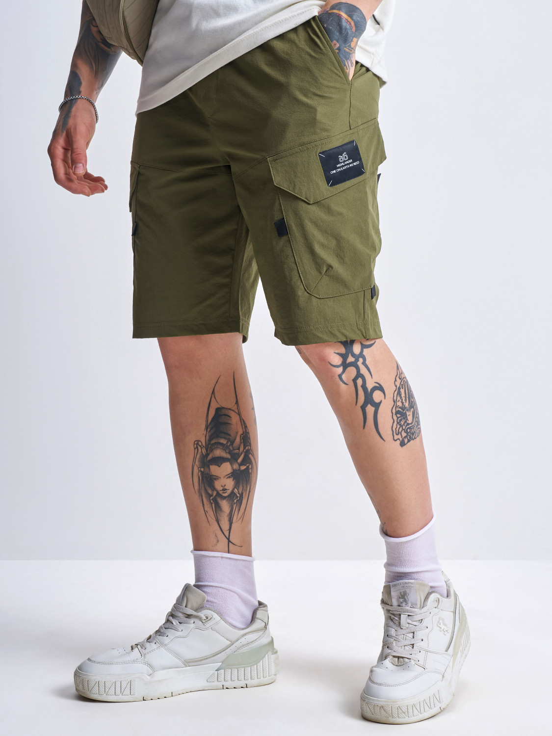 Image of CRIMSOUNE CLUB Solid Men Khaki Cargo Shorts