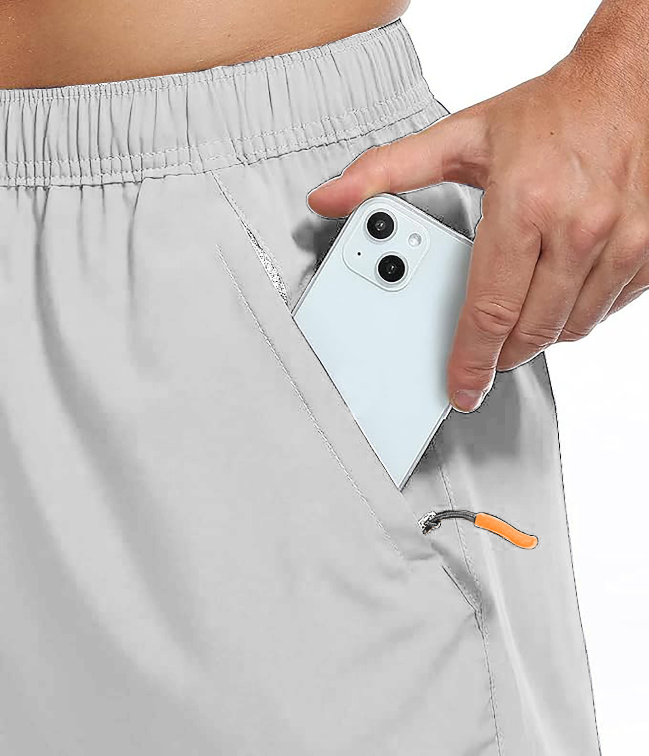 Image of TENRUN Solid Men Grey Regular Shorts