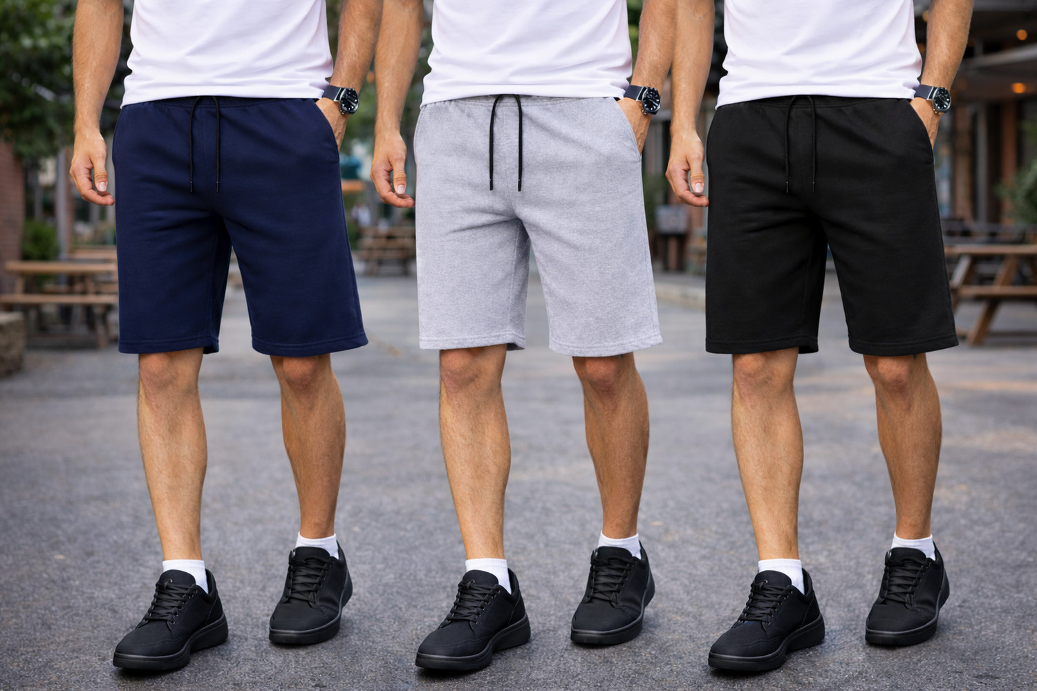 Image of TENRUN Solid Men Grey Regular Shorts