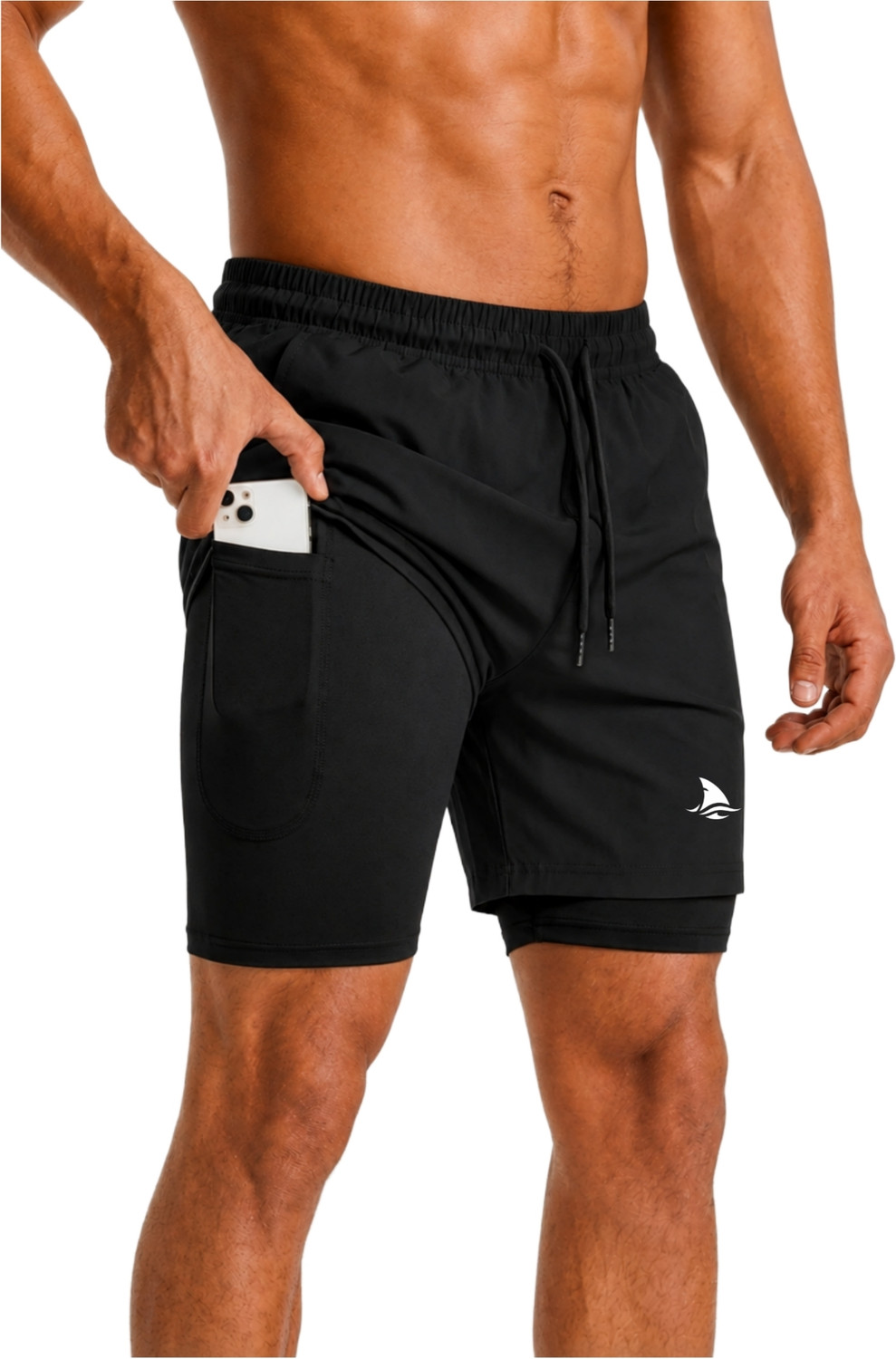 Printed Men Black Compression Shorts, Cycling Shorts, Gym Shorts, Running Shorts, Sports Shorts - Image 1