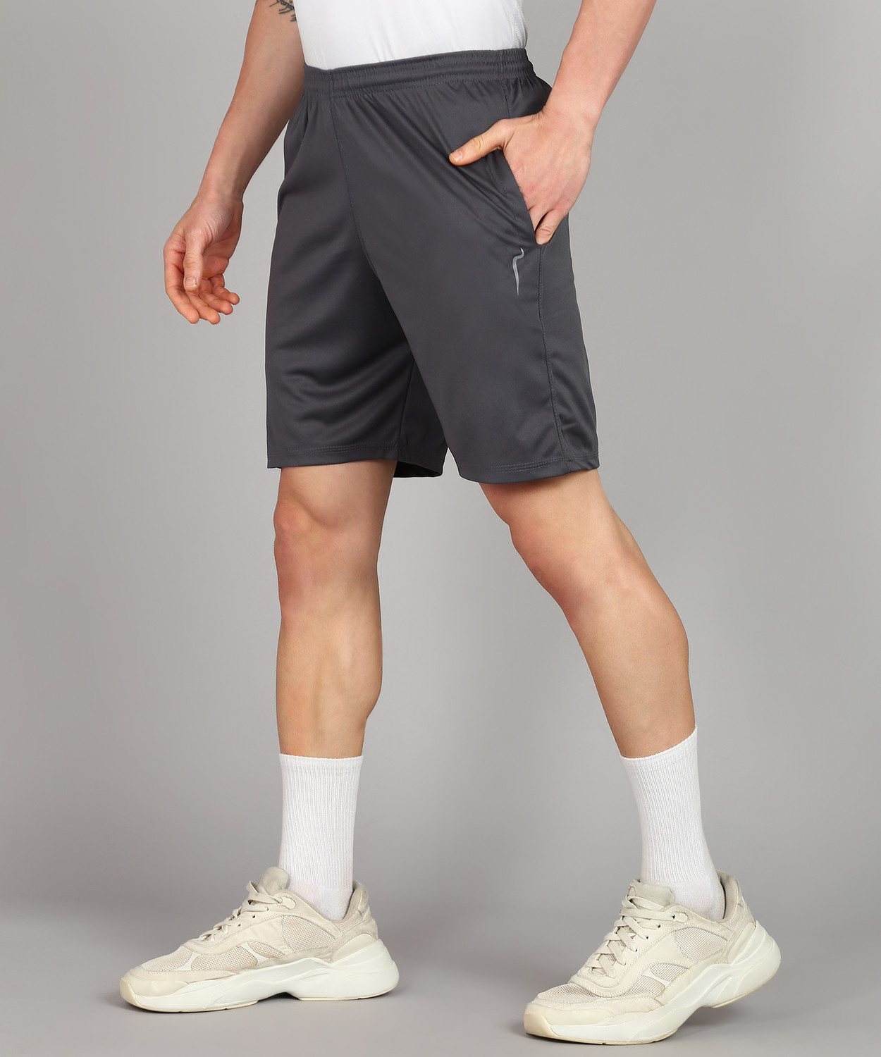 Image of AARKY CLOTHING Solid Men Dark Grey Sports Shorts