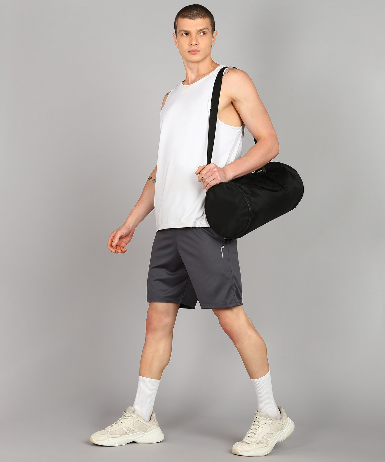 Image of AARKY CLOTHING Solid Men Dark Grey Sports Shorts