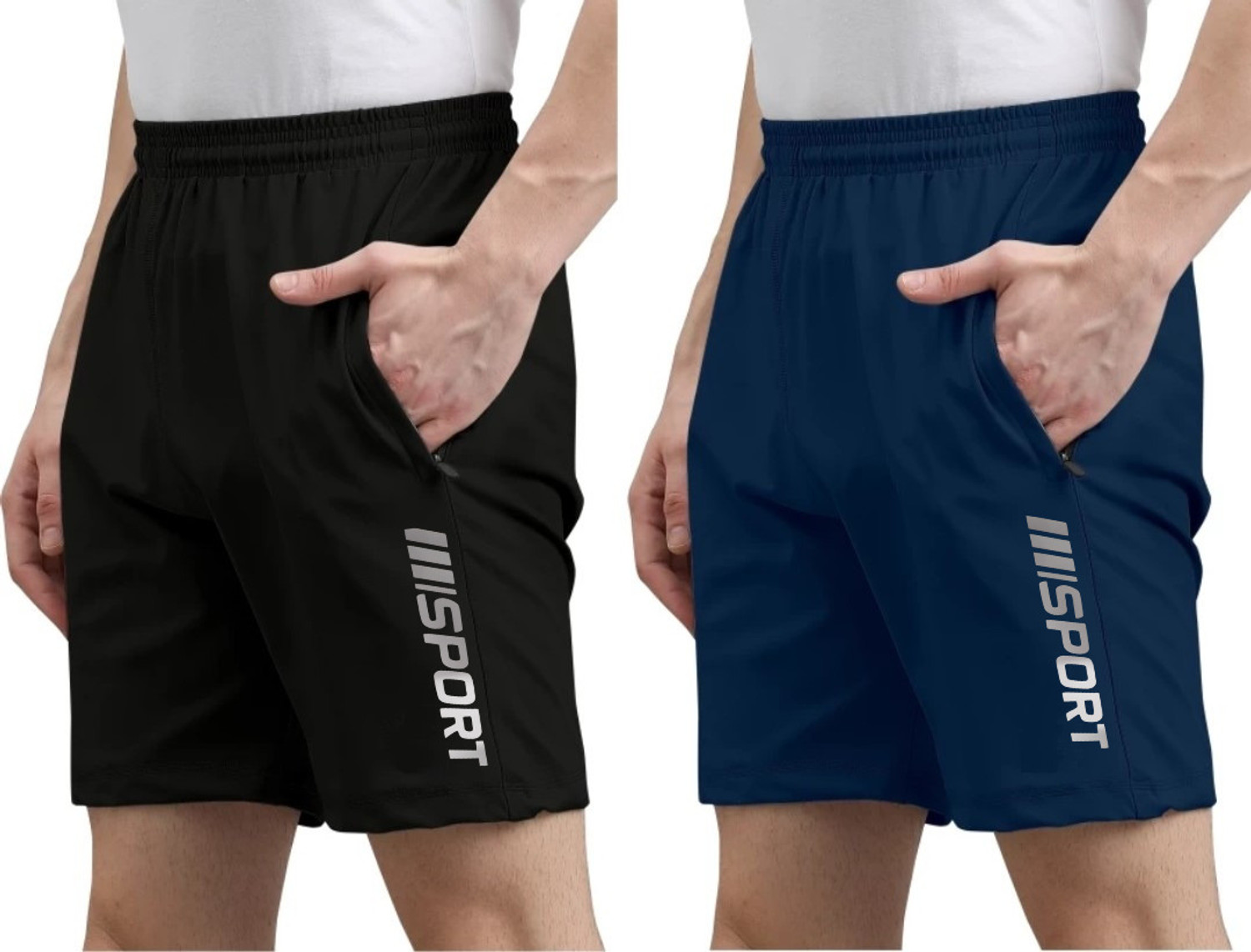 Image of FINWIN Solid Men Black Gym Shorts