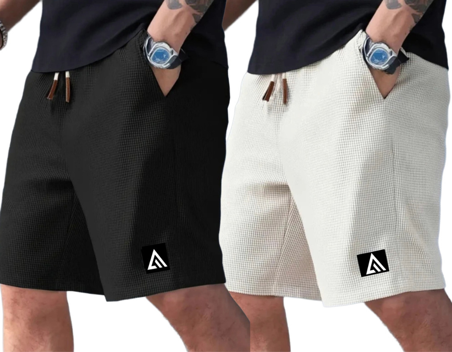 Adrenex Solid Men Black Casual Shorts - Image 1