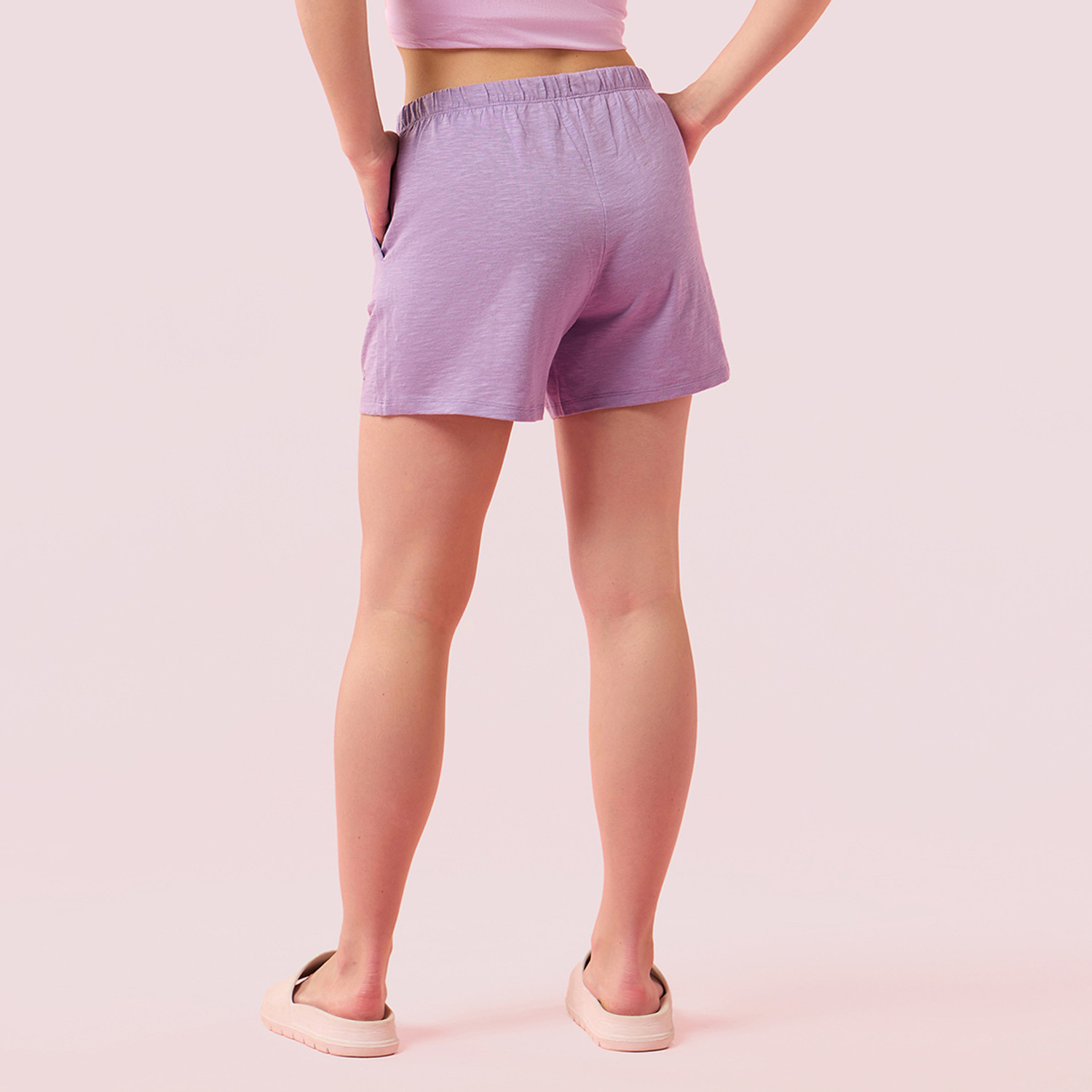 Image of Enamor Solid Women Purple Regular Shorts