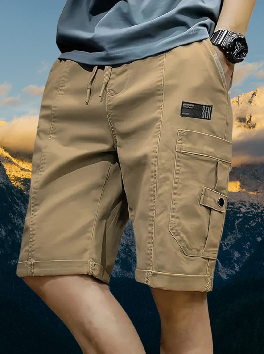 ZENVAR Men Black Denim Shorts - Image 1