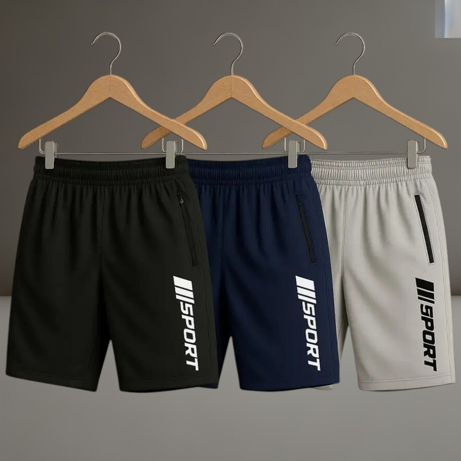 Image of Flicfol Solid Men Dark Grey Sports Shorts