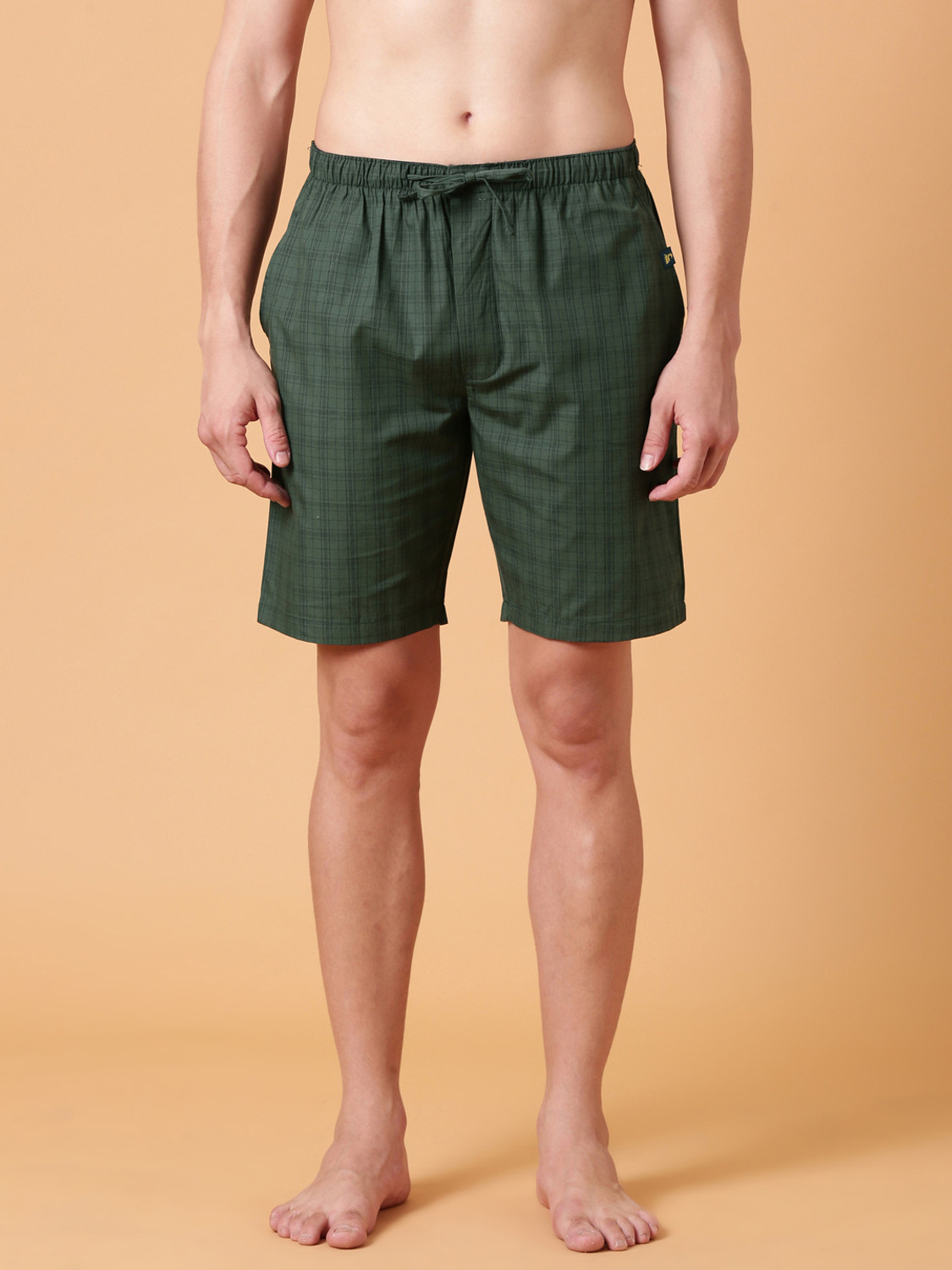 JOVEN Men Dark Green Bermuda Shorts - Image 1