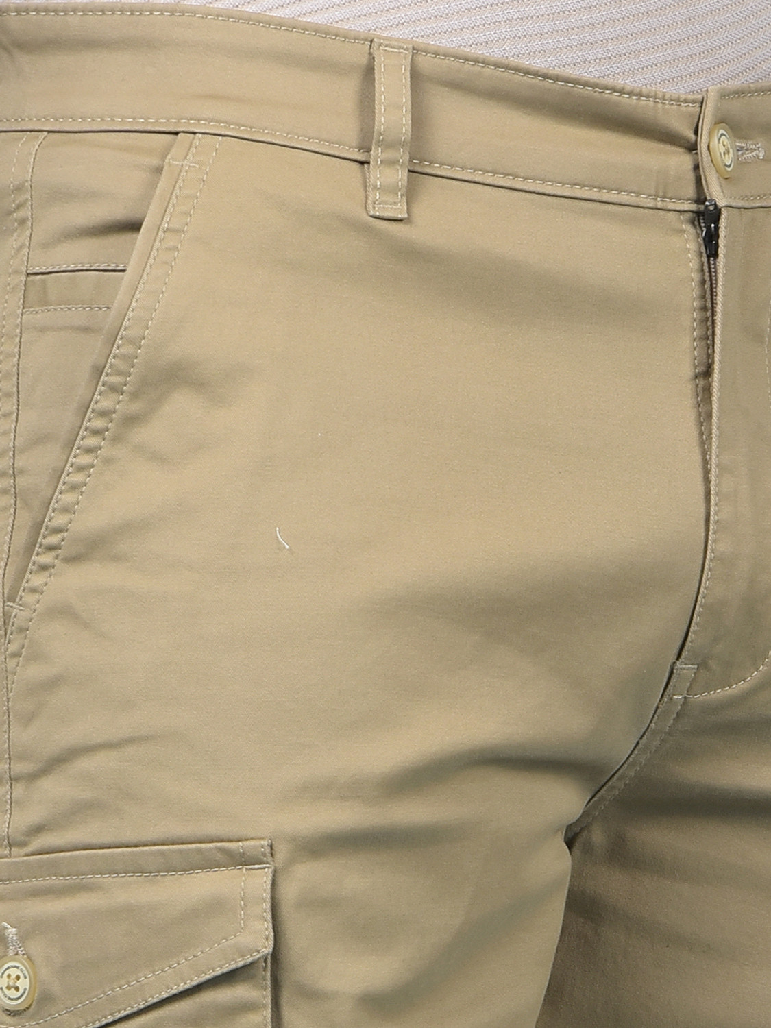 Image of CRIMSOUNE CLUB Solid Men Khaki Cargo Shorts