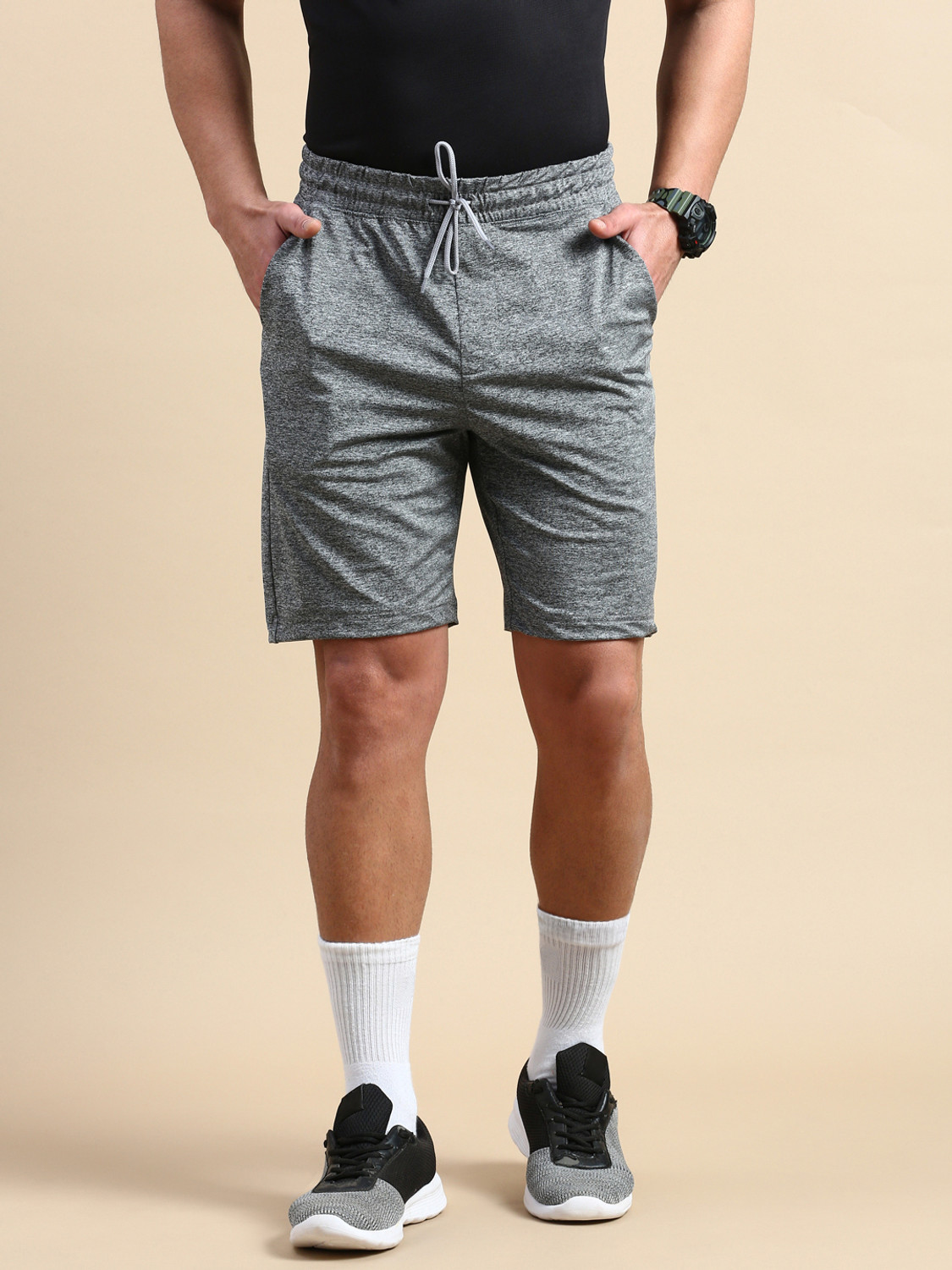 Image of Bellwit Solid Men Black Sports Shorts