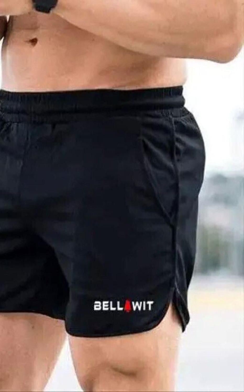 Image of Bellwit Solid Men Black Sports Shorts