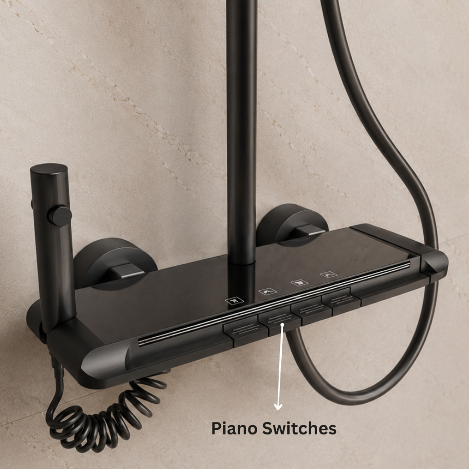 Image of LUPPRA Rainfall Shower System with Hand Shower Rain Shower System Pulse mode, Jet stream, Rainfall spray (Stainless Steel)