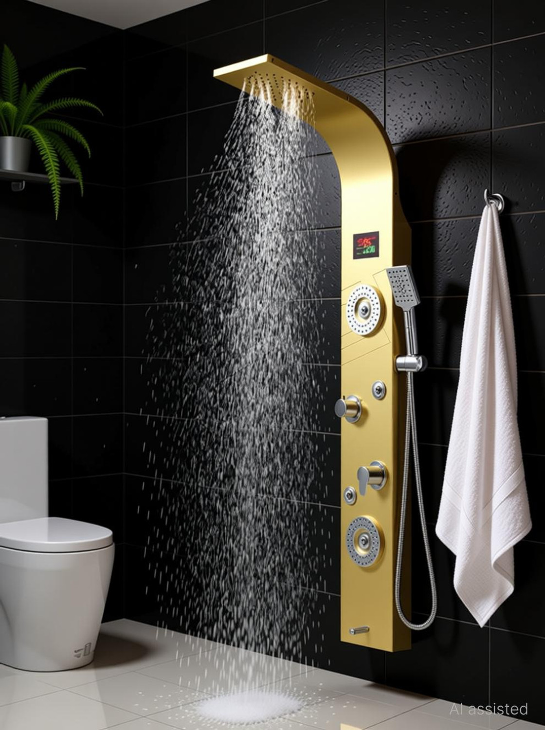 Image of LUPPRA Rainfall Shower System with Hand Shower Rain Shower System Pulse mode, Jet stream, Rainfall spray (Stainless Steel)