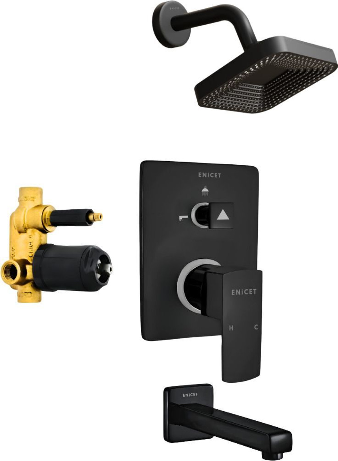 Image of LUPPRA Rainfall Shower System with Hand Shower Rain Shower System Pulse mode, Jet stream, Rainfall spray (Stainless Steel)