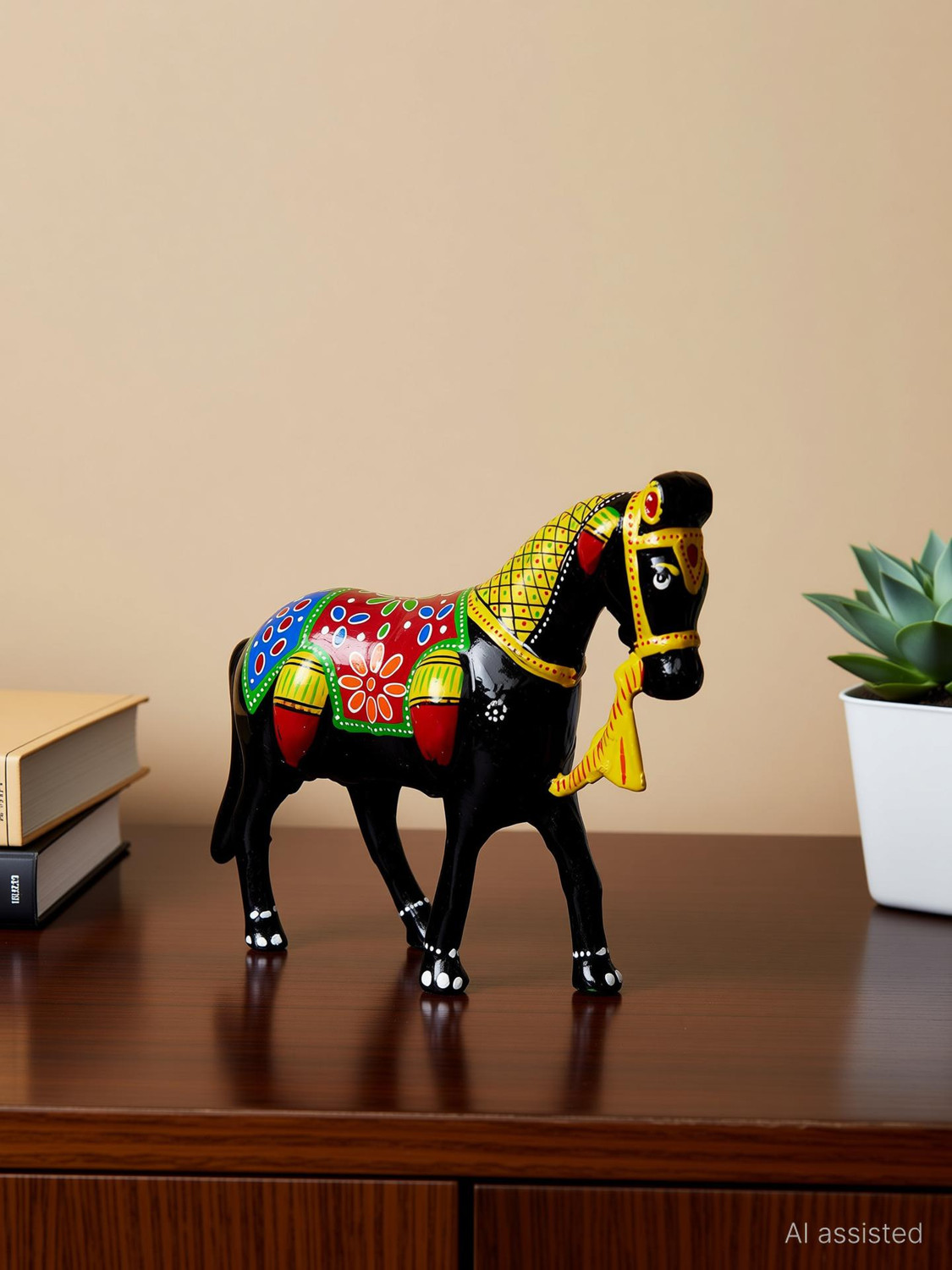 Image of LoveKush LKH-003 Decorative Showpiece - 30 cm (Leather, Wood, Brown)