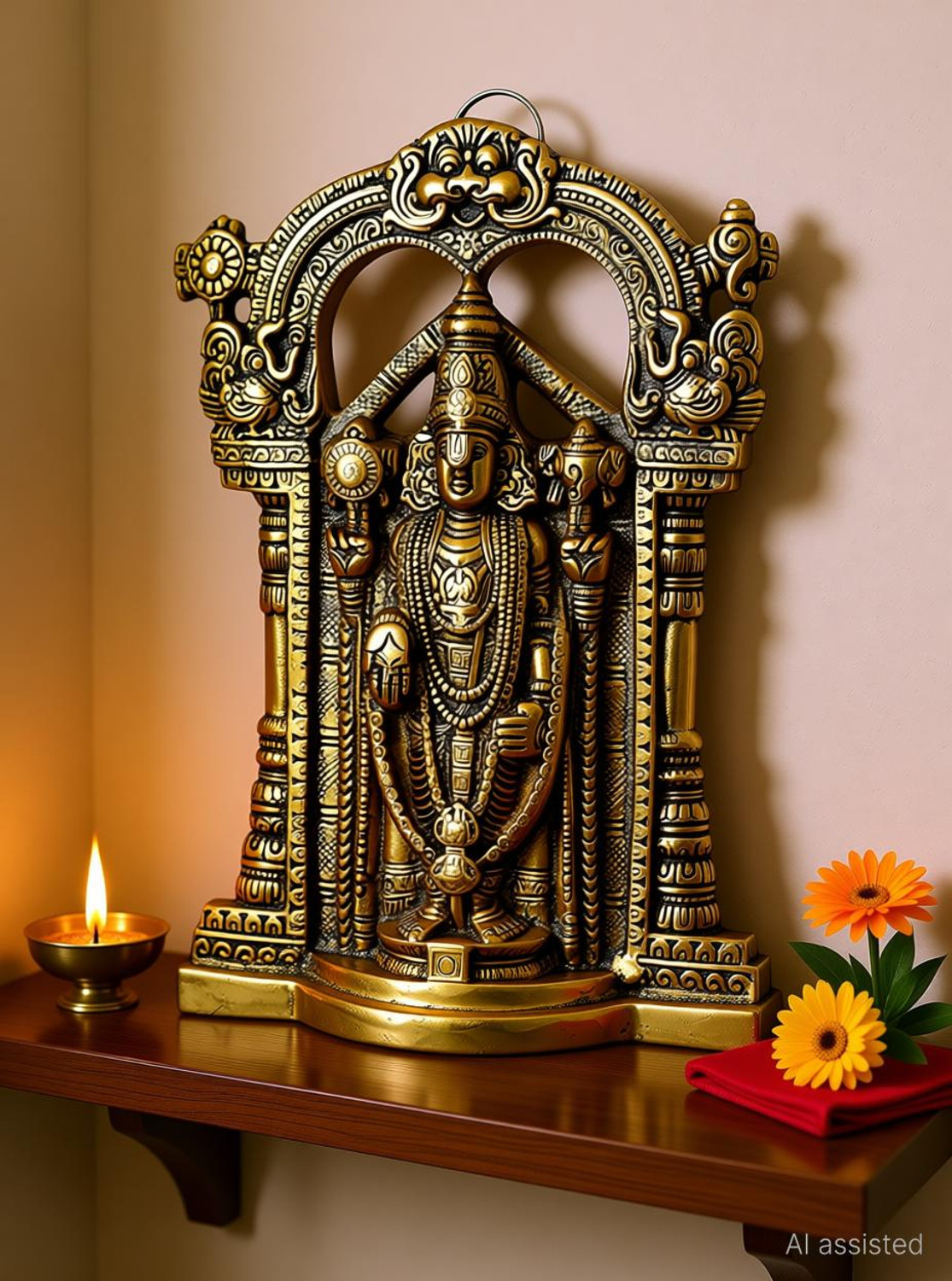 Metal Tirupati Balaji Idol 24cm - Image 6