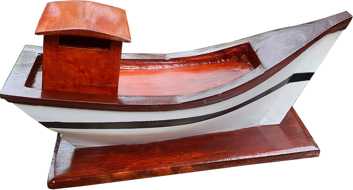 Image of Nimton Kerala Uru, Wooden shipwith Dimension (L : 101 | H : 101 | W : 14 CM) Decorative Showpiece - 101 cm (Wood, Multicolor)