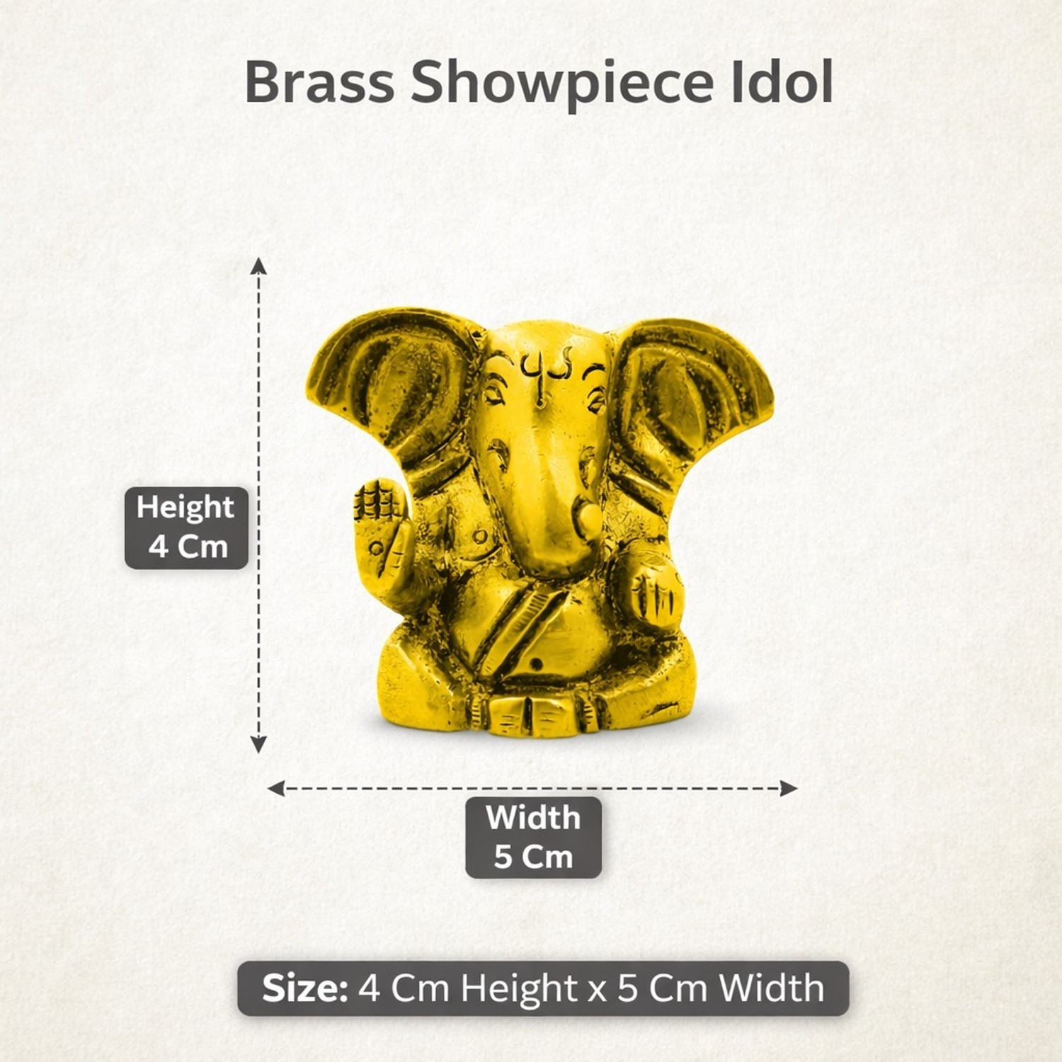 Image of Adhvik Brass Sitting Small Ganesha Idol Decorative Showpiece for Home Decor & Gifting Decorative Showpiece - 4 cm (Brass, Gold)
