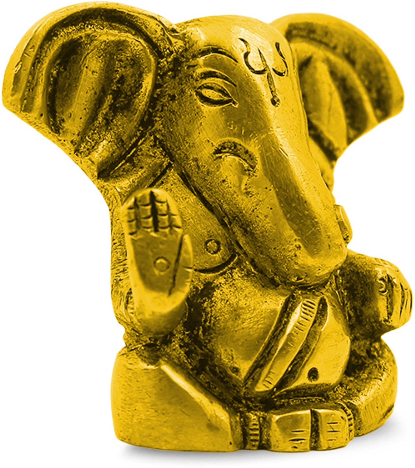 Image of Adhvik Brass Sitting Small Ganesha Idol Decorative Showpiece for Home Decor & Gifting Decorative Showpiece - 4 cm (Brass, Gold)