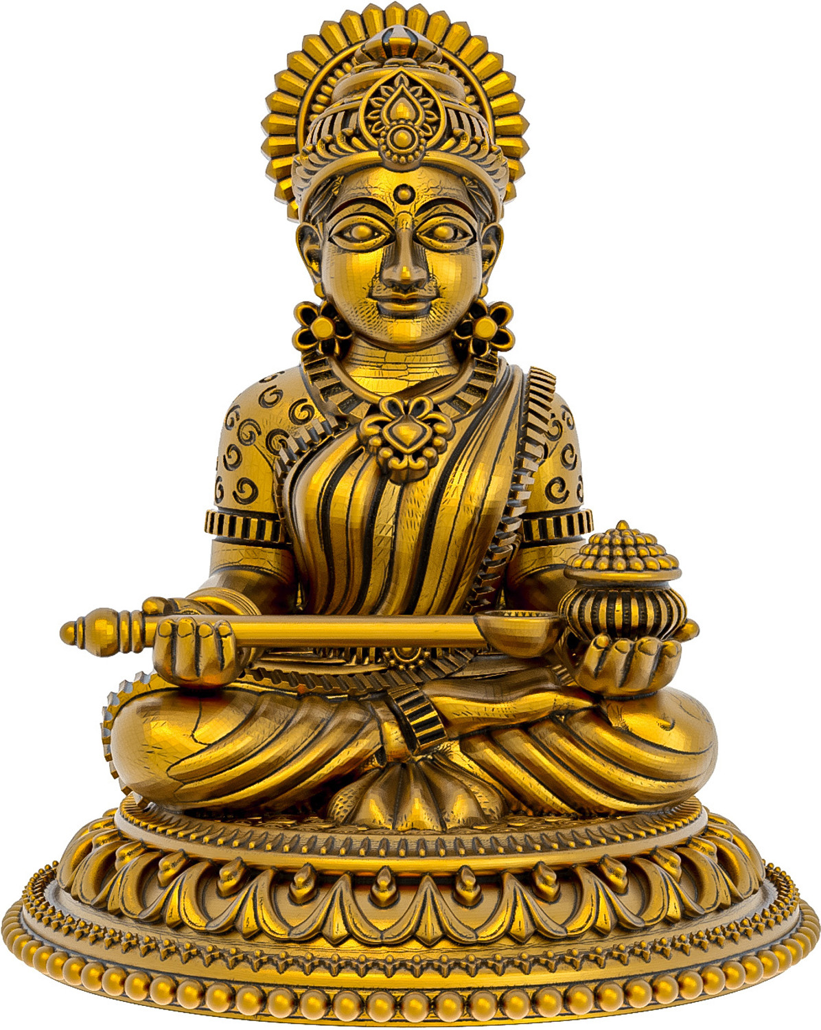 Image of Adhvik Brass Sitting Small Ganesha Idol Decorative Showpiece for Home Decor & Gifting Decorative Showpiece - 4 cm (Brass, Gold)