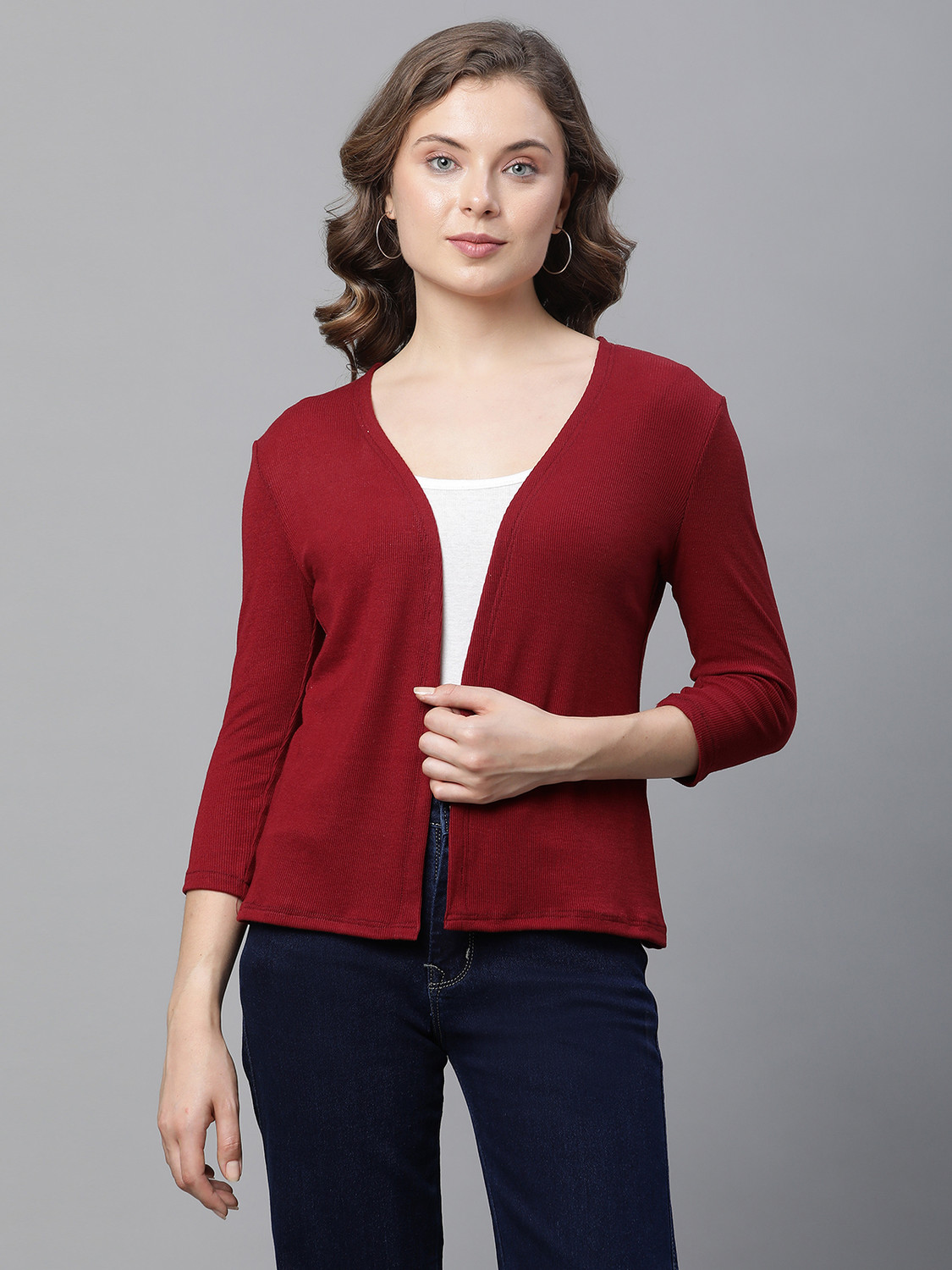 Image of Sera Women Longline Full Sleeve Black Shrug