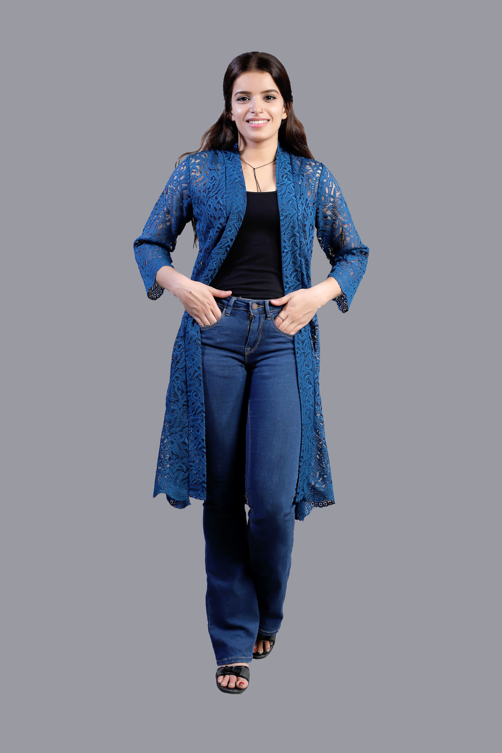 Image of SHIRAK Women Full Sleeve Red Shrug