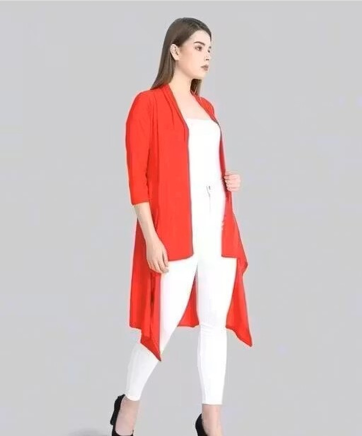 Image of SHIRAK Women Full Sleeve Red Shrug