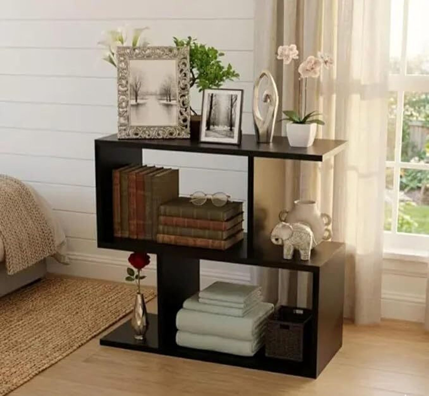 Image of SerchforMerch Engineered Wood Bedside Table (Finish Color - Black & Yellow Deco Paint Finishing, DIY(Do-It-Yourself))