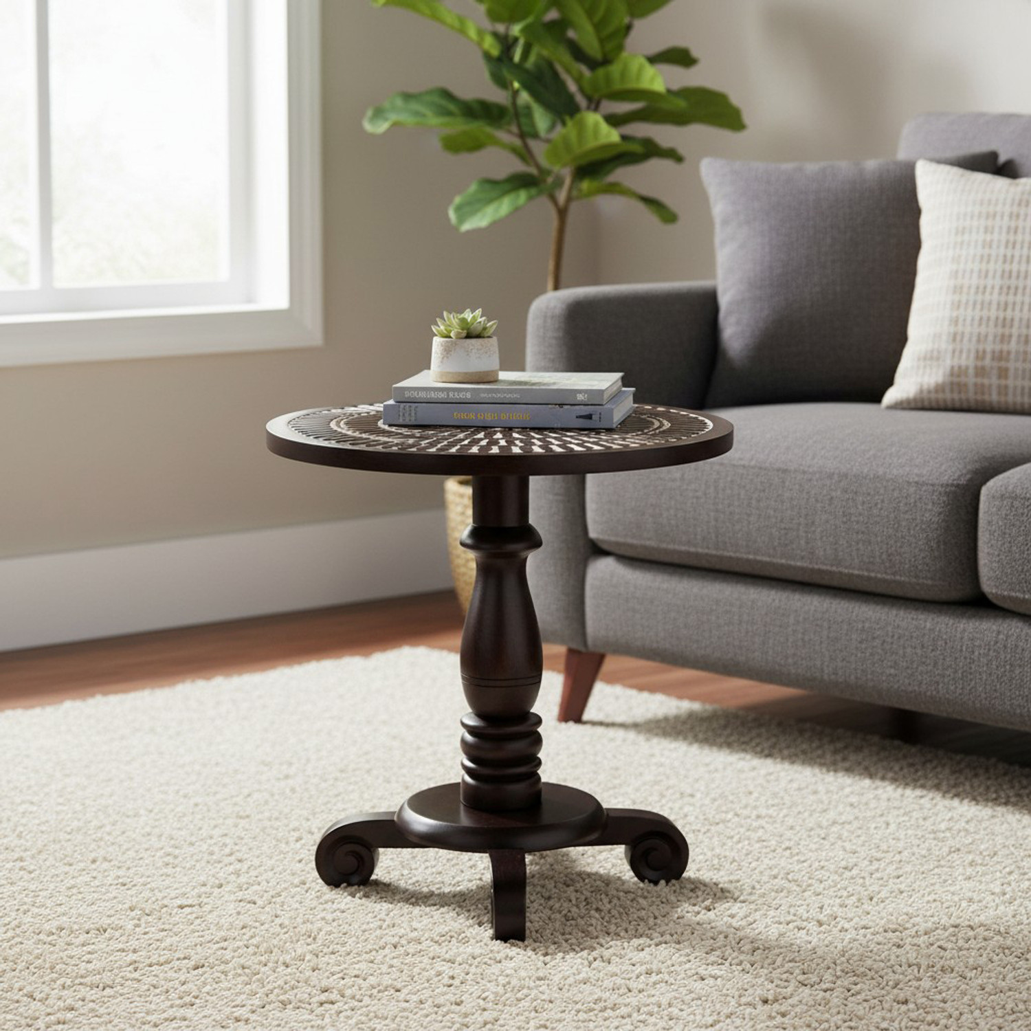 Image of Studio Kook Sez Sofamate Left Engineered Wood Side Table (Finish Color - Sleeperwood, Pre-assembled)